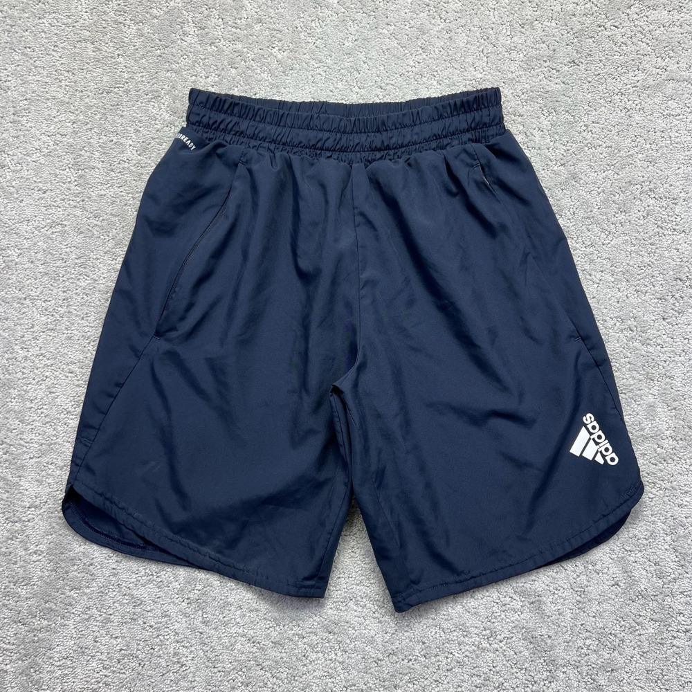 Adidas Aeroready Training Shorts Mens Small Blue Navy 9 Inch Activewear Sporty